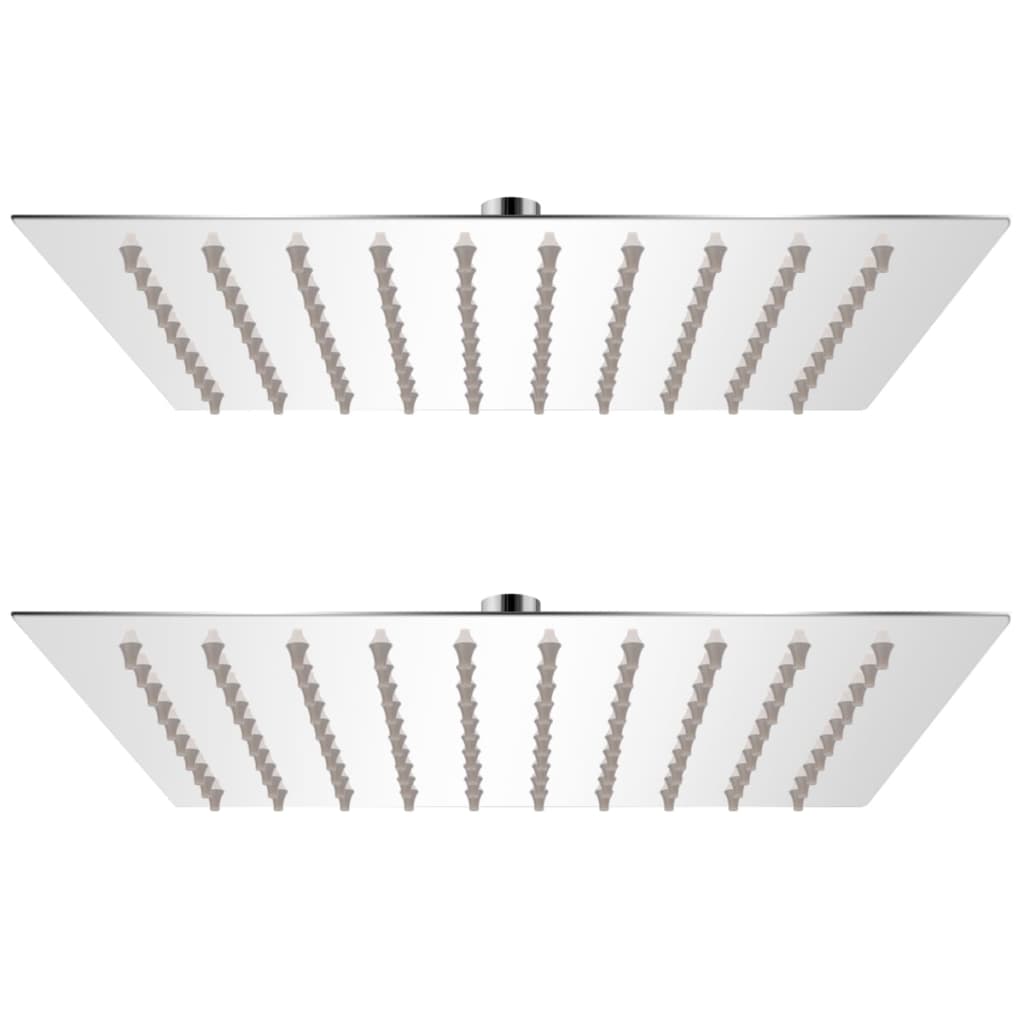 Vidaxl Pain Shower Heads 2 St 20x20 cm en acier inoxydable