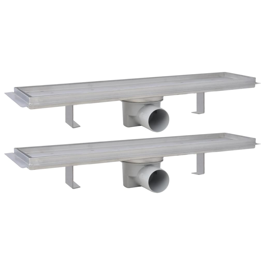 Vidaxl Doudeur de douche 2 pc rectangulaire 530x140 mm