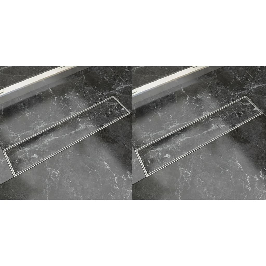 Vidaxl Doudeur de douche 2 pc rectangulaire 530x140 mm