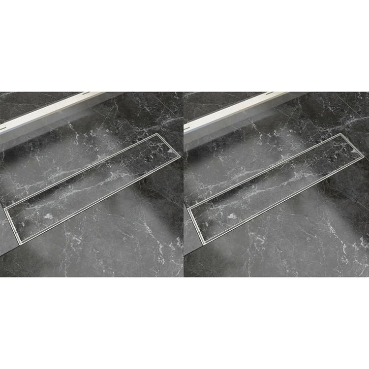Vidaxl Doudeur de douche 2 pc rectangulaire 530x140 mm