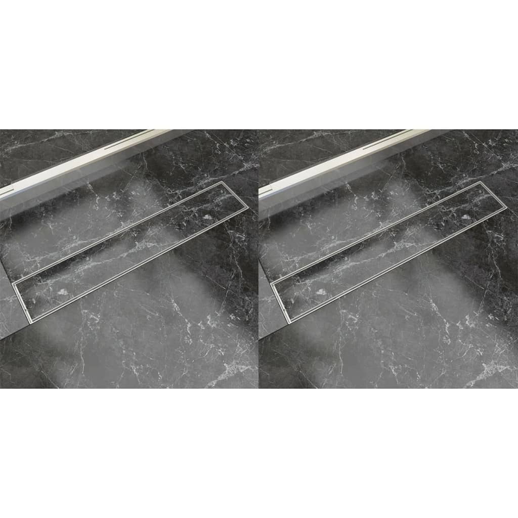 Vidaxl Doudeur de douche 2 pc Rectangular 630x140 mm