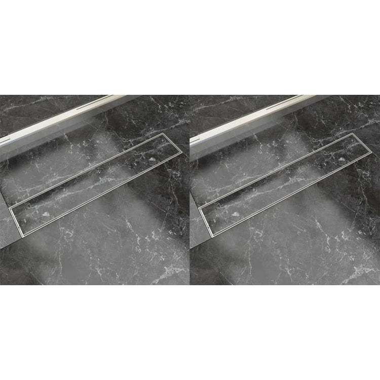 Vidaxl Doudeur de douche 2 pc Rectangular 630x140 mm