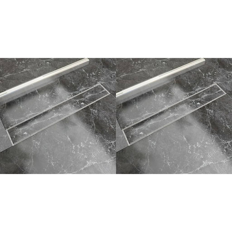 Vidaxl Doudeur de douche 2 pc Rectangular 730x140 mm