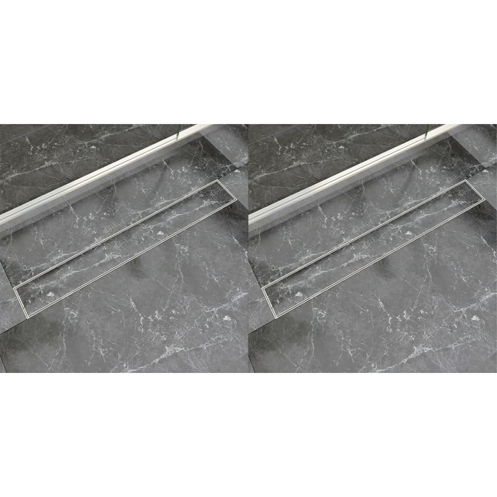 Vidaxl Doudeur de douche 2 pc Rectangular 830x140 mm