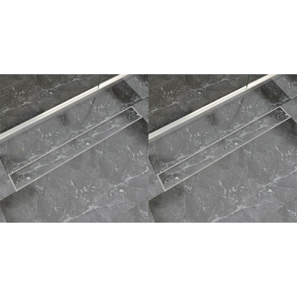 Vidaxl Doudeur de douche 2 pc Rectangular 930x140 mm