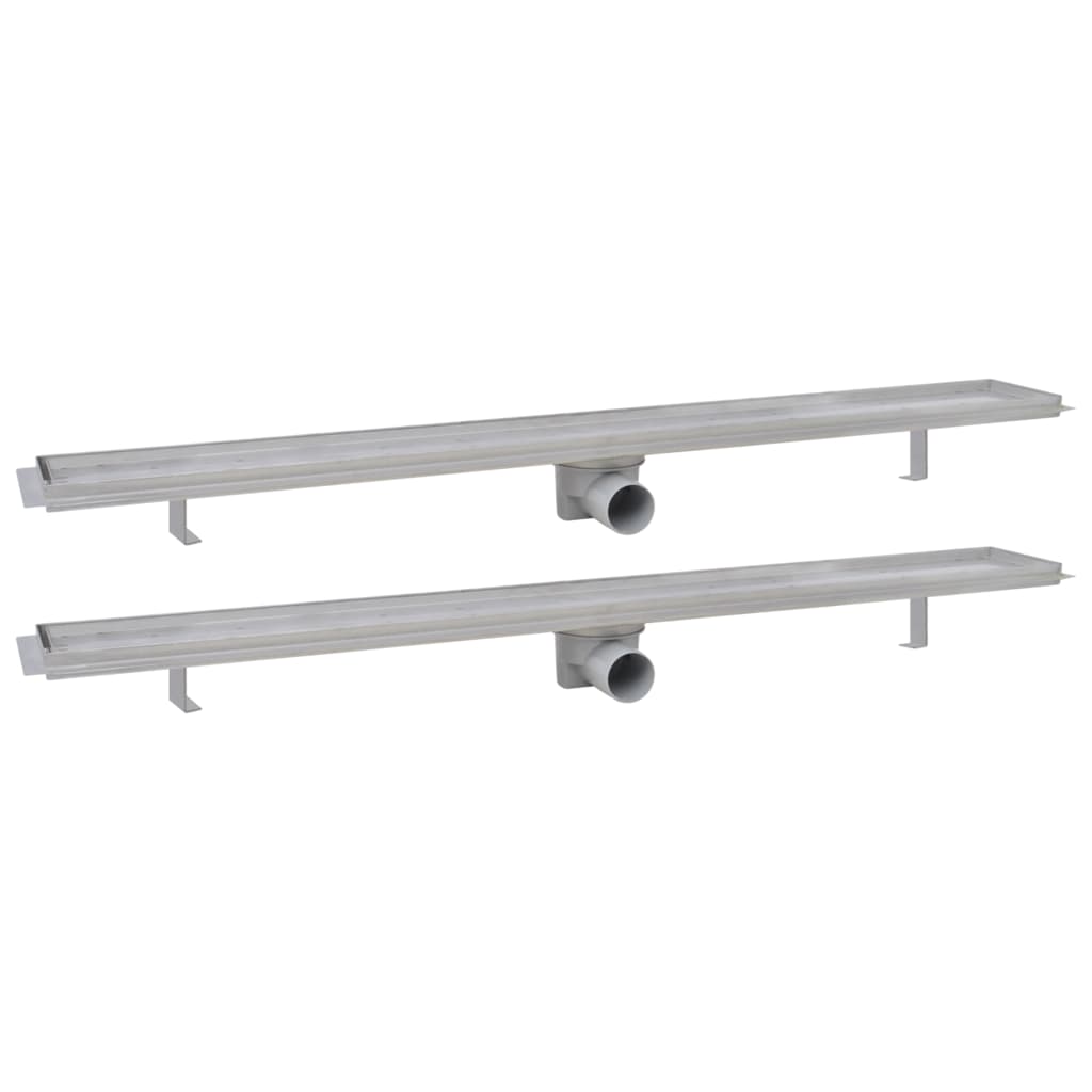 Vidaxl Doudeur de douche 2 pc rectangulaire 1030x140 mm en acier inoxydable