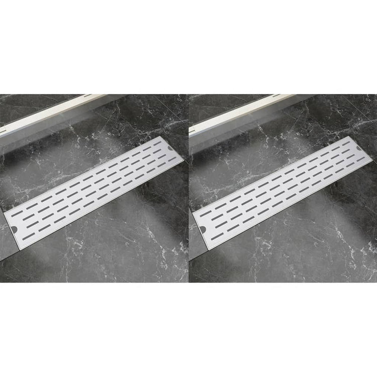 Vidaxl Doudeur de douche 2 pc ligne rectangulaire 530x140 mm en acier inoxydable
