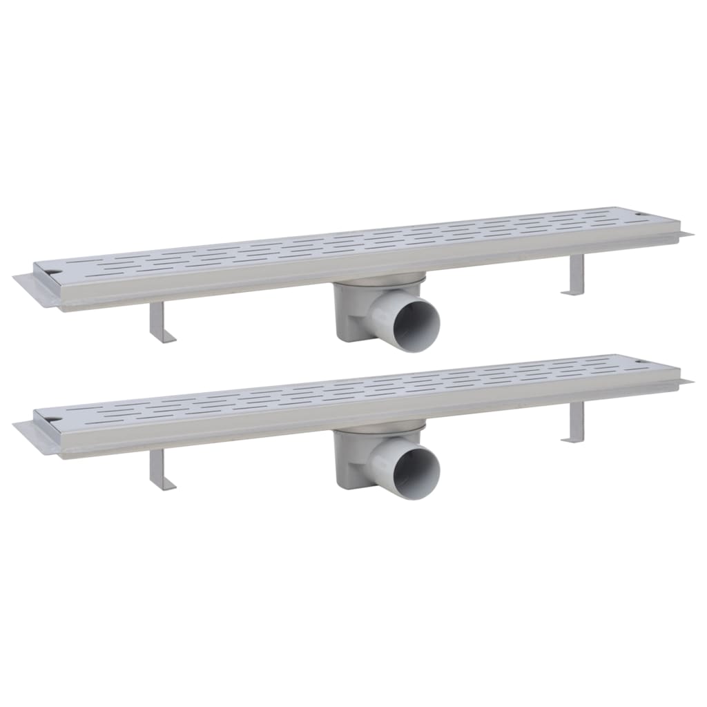 Vidaxl Doudeur de douche 2 pc ligne rectangulaire 630x140 mm en acier inoxydable