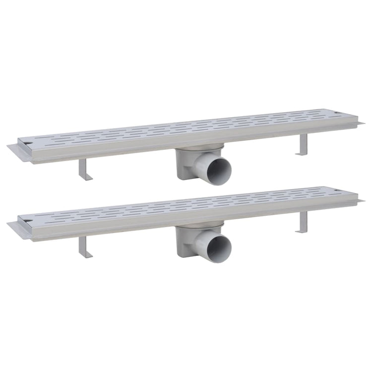 Vidaxl Doudeur de douche 2 pc ligne rectangulaire 630x140 mm en acier inoxydable