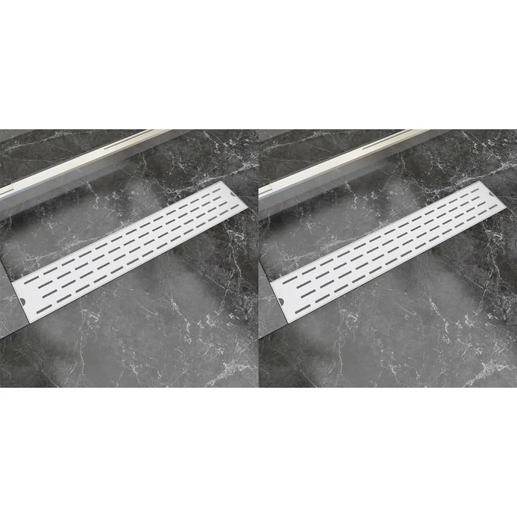 Vidaxl Doudeur de douche 2 pc ligne rectangulaire 630x140 mm en acier inoxydable