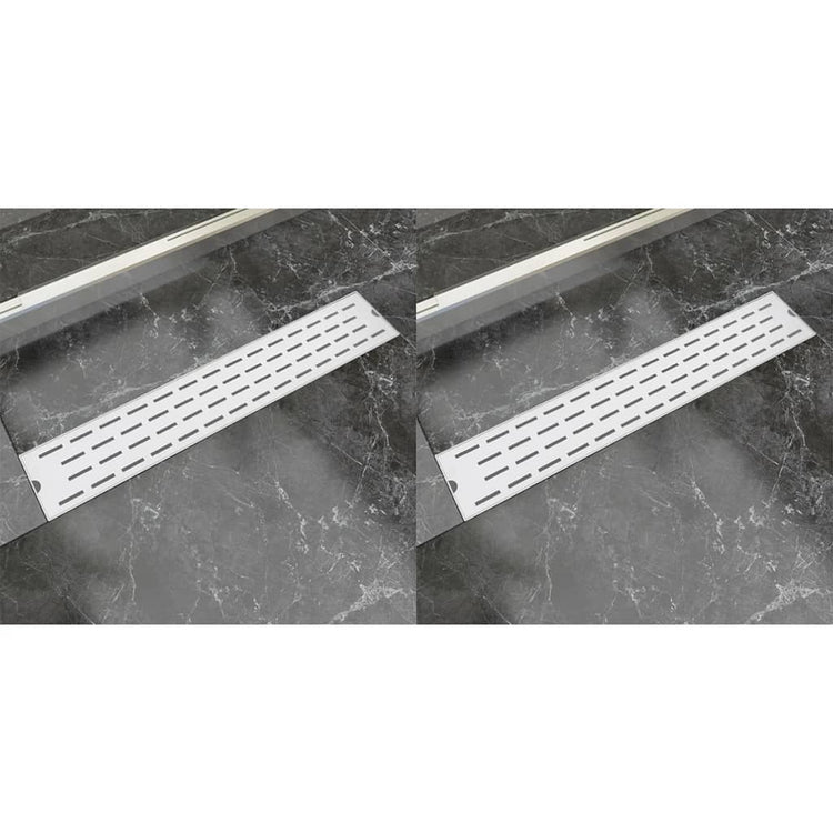 Vidaxl Doudeur de douche 2 pc ligne rectangulaire 630x140 mm en acier inoxydable