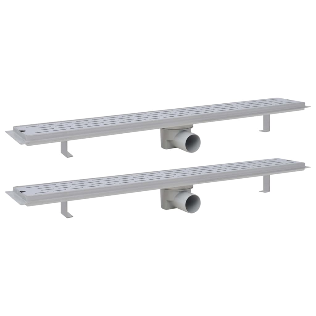 Vidaxl Doudeur de douche 2 pc ligne rectangulaire 830x140 mm en acier inoxydable