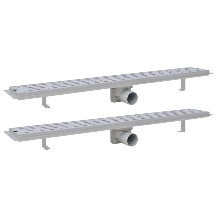 Vidaxl Doudeur de douche 2 pc ligne rectangulaire 830x140 mm en acier inoxydable