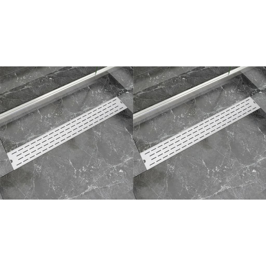 Vidaxl Doudeur de douche 2 pc ligne rectangulaire 830x140 mm en acier inoxydable