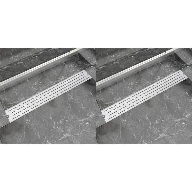 Vidaxl Doudeur de douche 2 pc ligne rectangulaire 830x140 mm en acier inoxydable