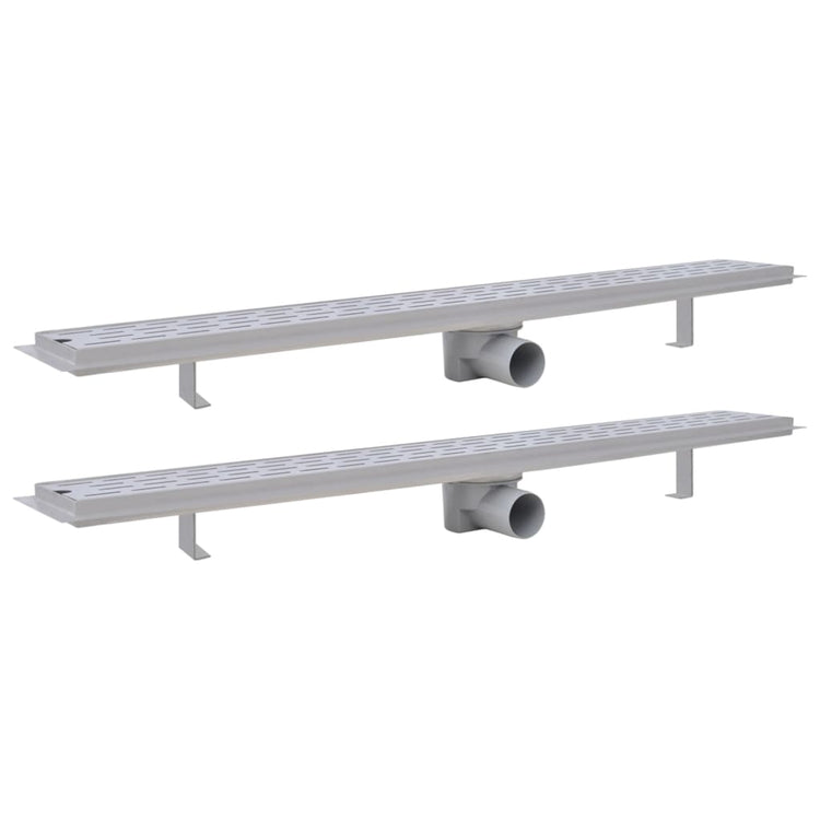 Vidaxl Doudeur de douche 2 pc ligne rectangulaire 930x140 mm en acier inoxydable