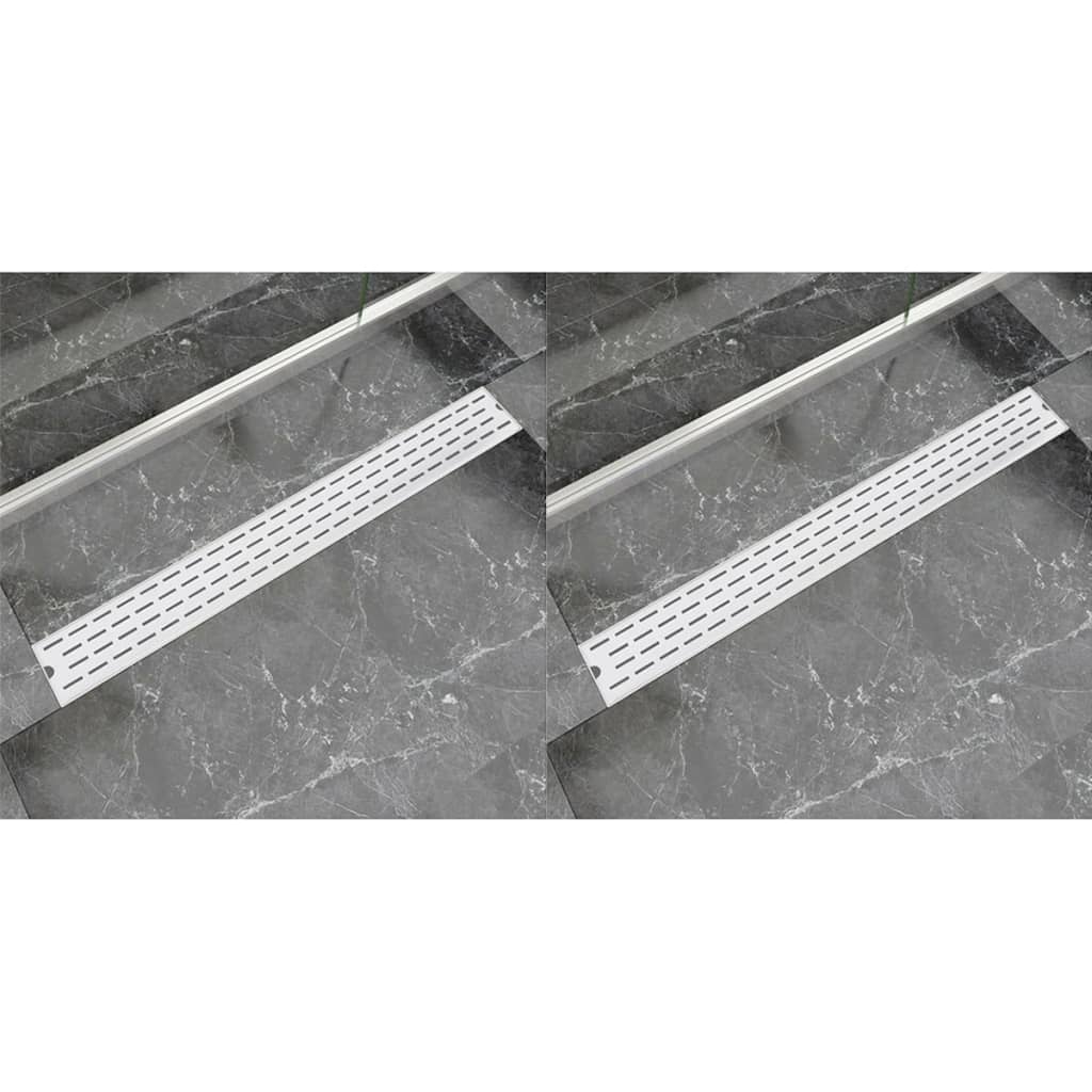 Vidaxl Doudeur de douche 2 pc ligne rectangulaire 930x140 mm en acier inoxydable