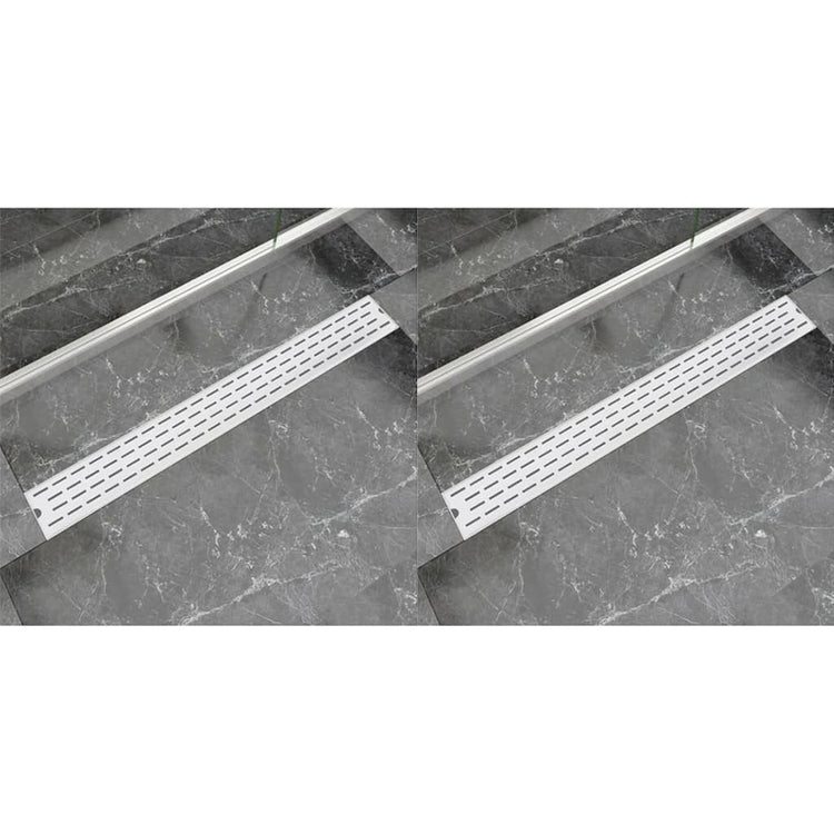 Vidaxl Doudeur de douche 2 pc ligne rectangulaire 930x140 mm en acier inoxydable