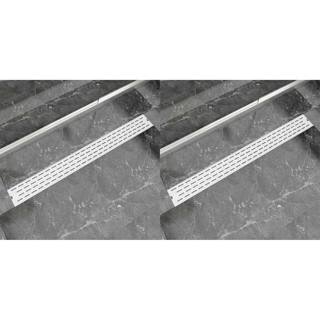 Vidaxl Doudeur de douche 2 pc ligne rectangulaire 1030x140 mm en acier inoxydable