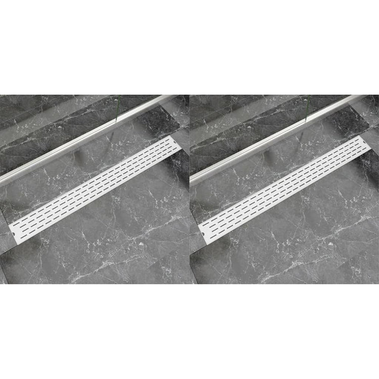 Vidaxl Doudeur de douche 2 pc ligne rectangulaire 1030x140 mm en acier inoxydable
