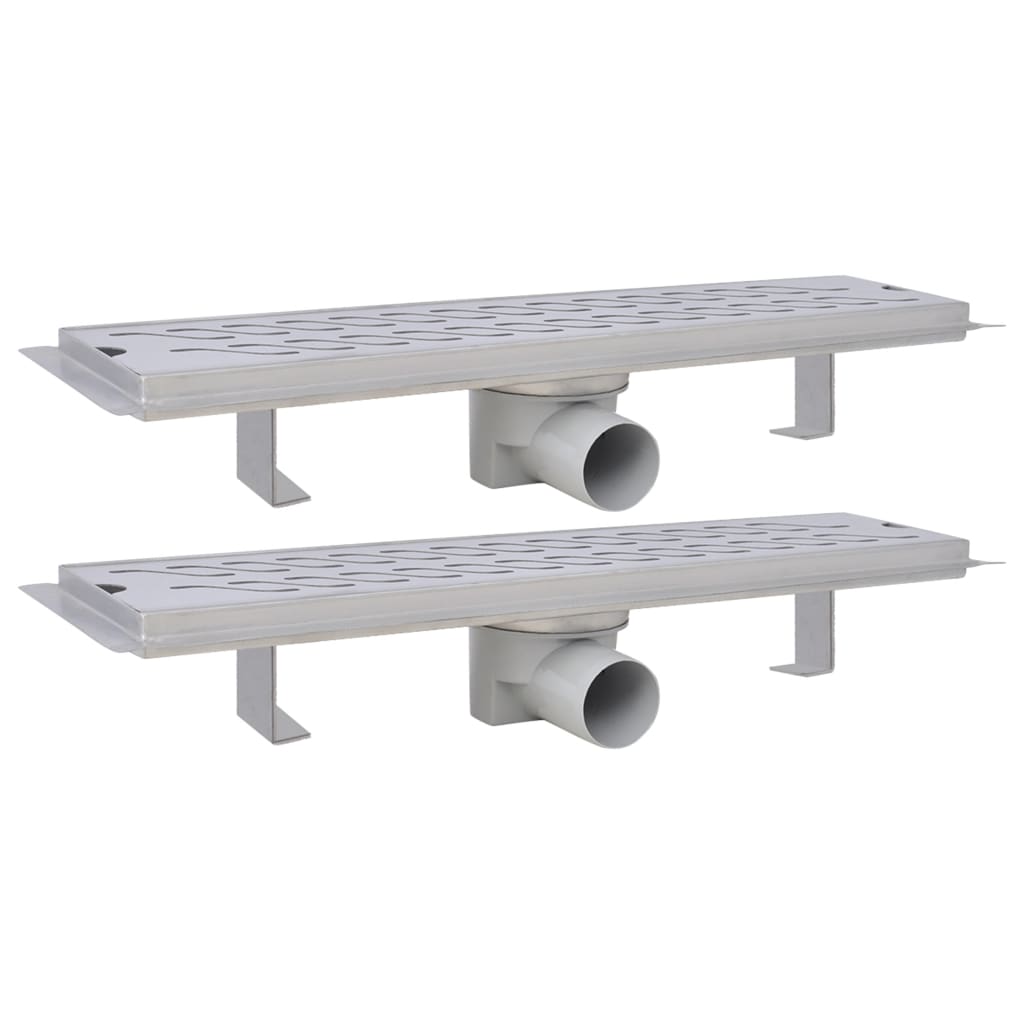 Vidaxl Doudeur de douche 2 pc Rectangular Wavy 530x140 mm