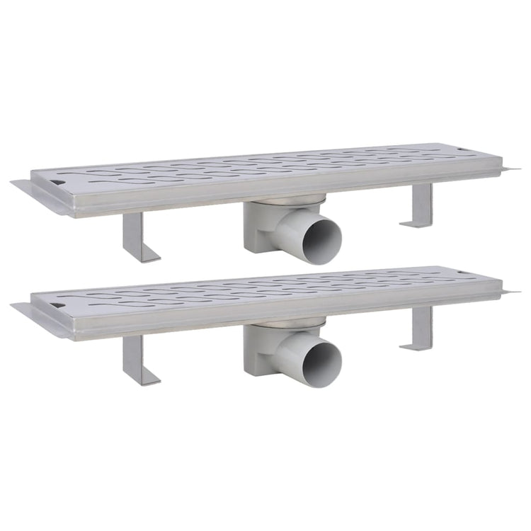 Vidaxl Doudeur de douche 2 pc Rectangular Wavy 530x140 mm
