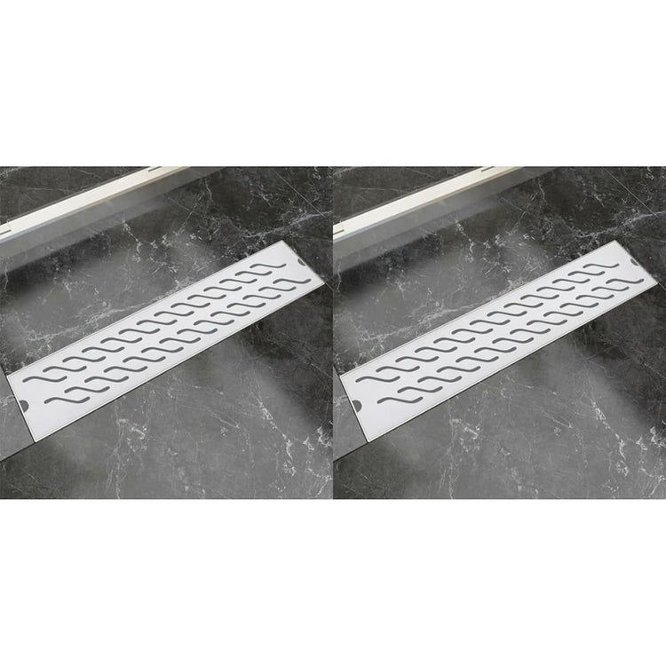 Vidaxl Doudeur de douche 2 pc Rectangular Wavy 530x140 mm