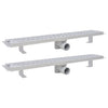 Vidaxl Doudeur de douche 2 pc Golf rectangulaire 730x140 mm en acier inoxydable