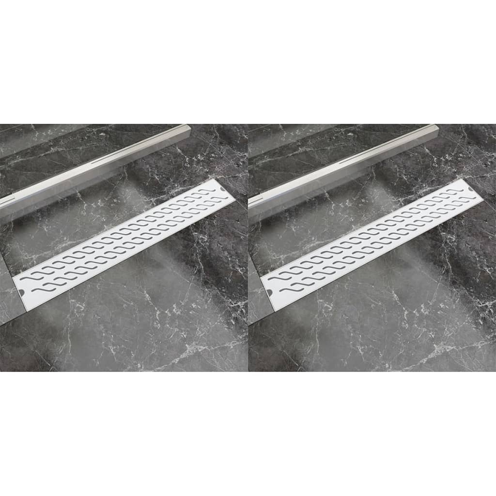 Vidaxl Doudeur de douche 2 pc Golf rectangulaire 730x140 mm en acier inoxydable