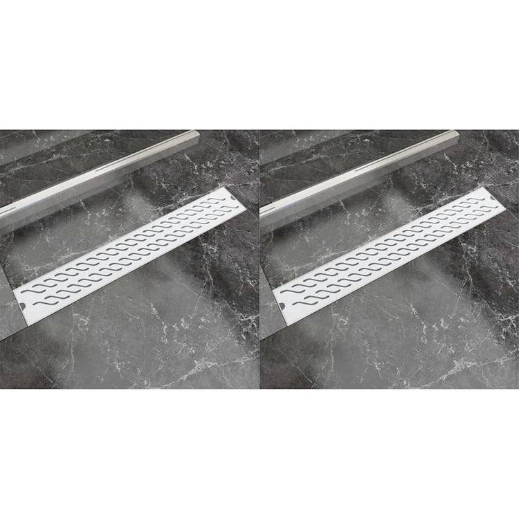Vidaxl Doudeur de douche 2 pc Golf rectangulaire 730x140 mm en acier inoxydable