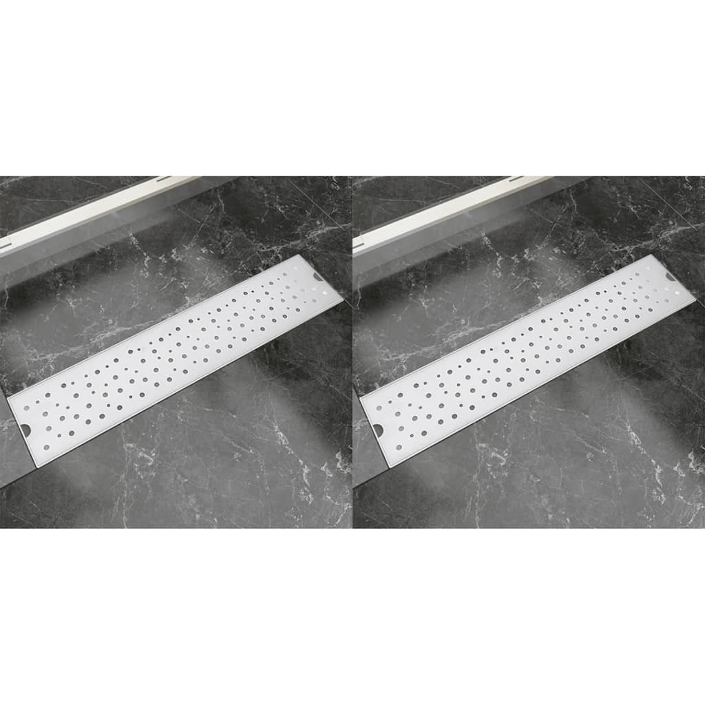 Vidaxl Doudeur de douche 2 pc Bubble rectangulaire 530x140 mm en acier inoxydable