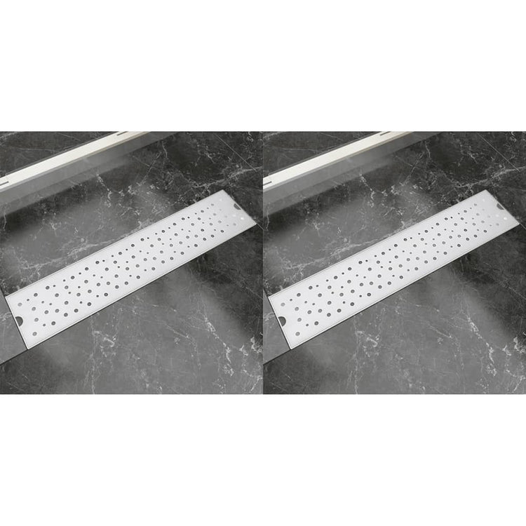 Vidaxl Doudeur de douche 2 pc Bubble rectangulaire 530x140 mm en acier inoxydable