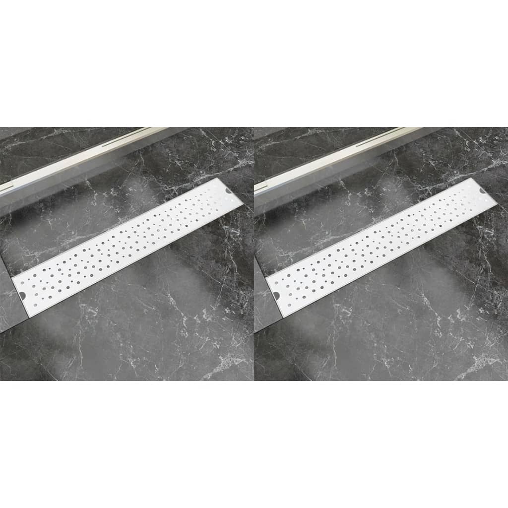 Vidaxl Doudeur de douche 2 pc Bubble rectangulaire 630x140 mm en acier inoxydable