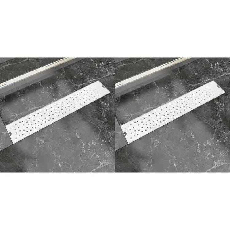 Vidaxl Doudeur de douche 2 pc Bubble rectangulaire 630x140 mm en acier inoxydable