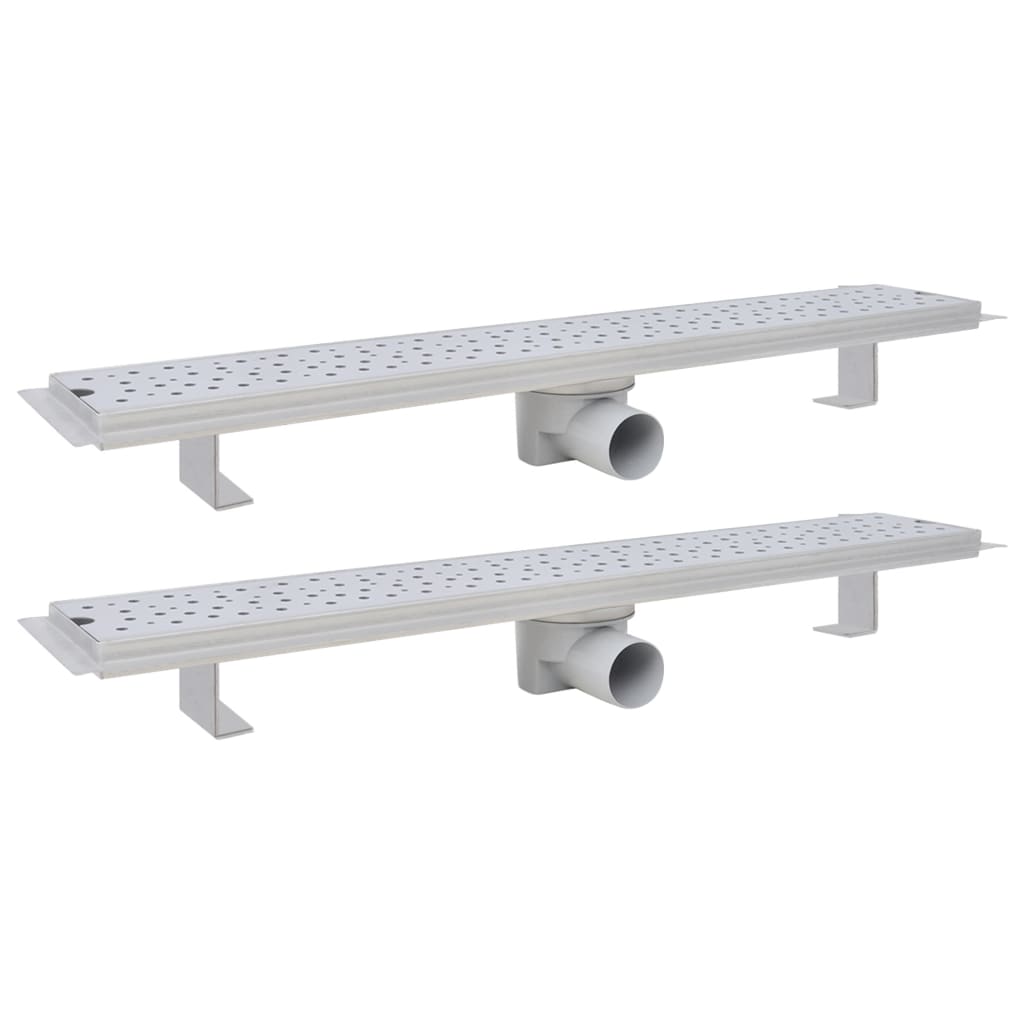 Vidaxl Doudeur de douche 2 pc Bubble rectangulaire 730x140 mm en acier inoxydable