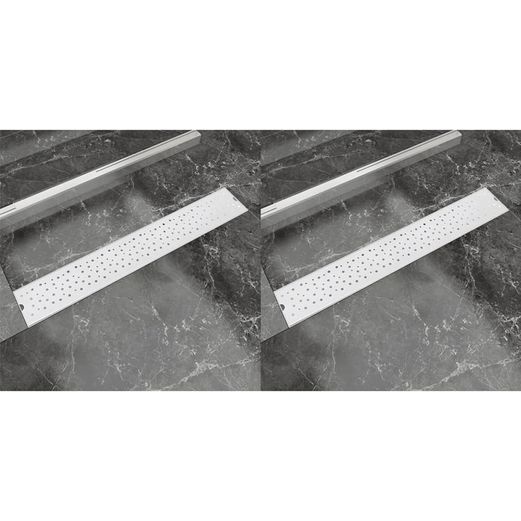 Vidaxl Doudeur de douche 2 pc Bubble rectangulaire 730x140 mm en acier inoxydable