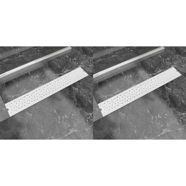 Vidaxl Doudeur de douche 2 pc Bubble rectangulaire 730x140 mm en acier inoxydable