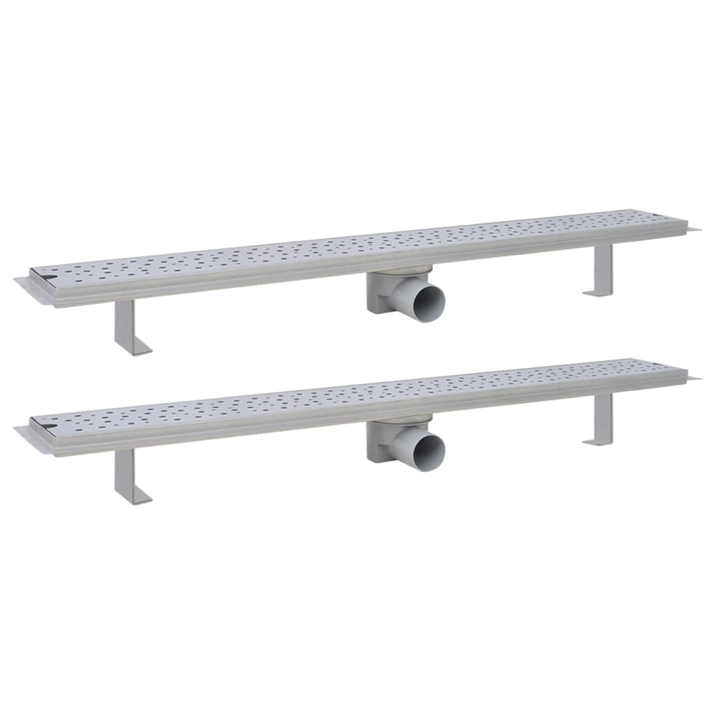 Vidaxl Doudeur de douche 2 St Bubble rectangulaire 930x140 mm en acier inoxydable