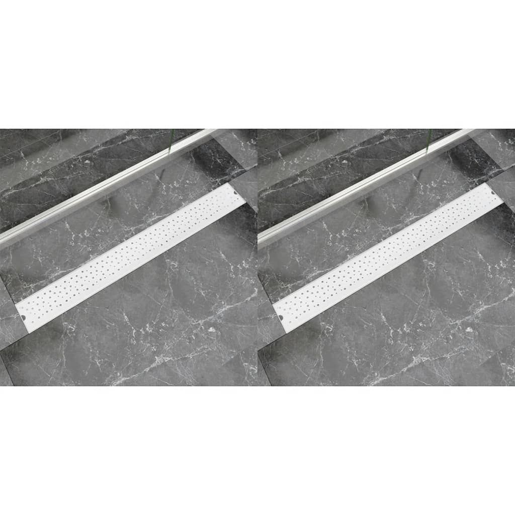 Vidaxl Doudeur de douche 2 St Bubble rectangulaire 930x140 mm en acier inoxydable