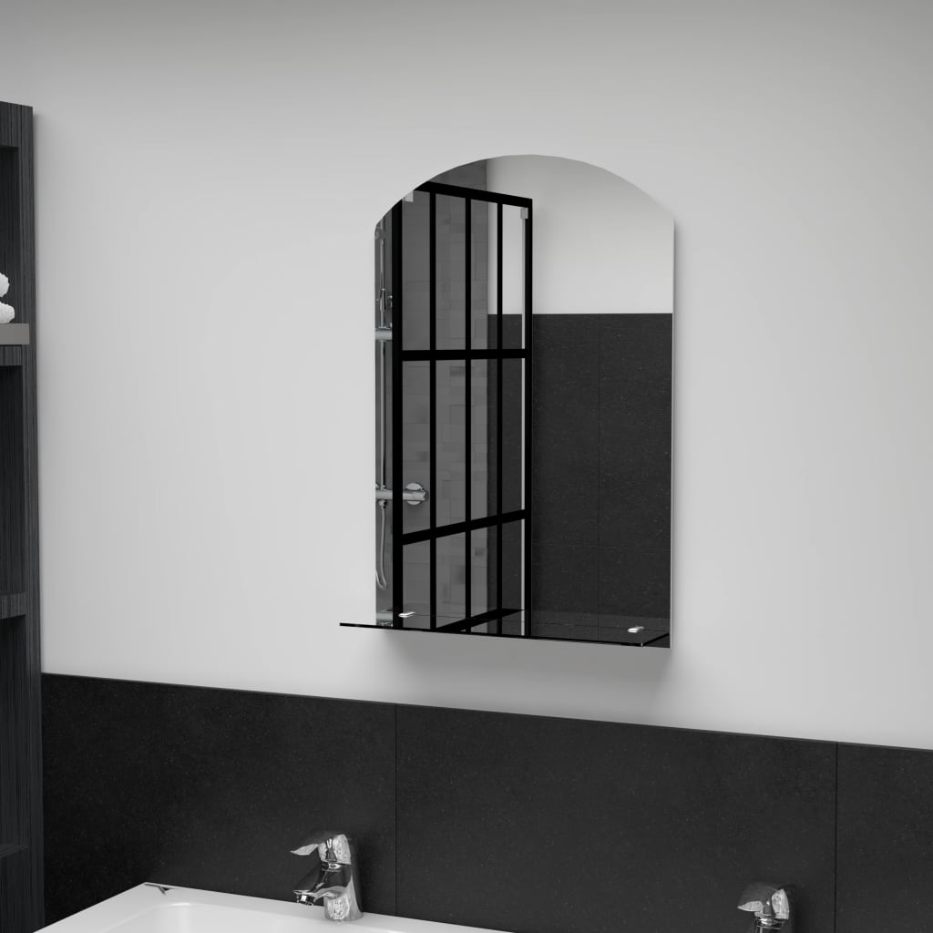 Miroir mural Vidaxl avec étagère de 40x60 cm Verre durcie