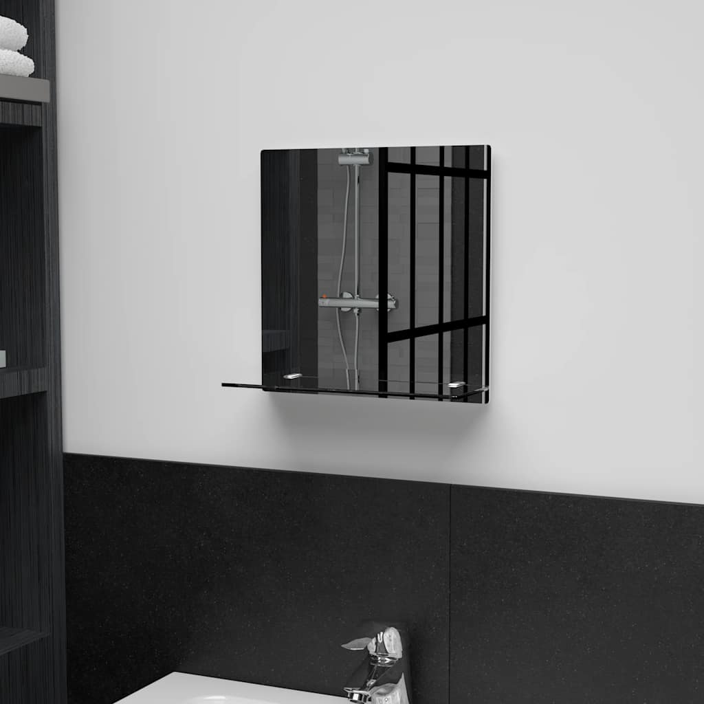 Miroir mural Vidaxl avec étagère 30x30 cm Verre durcie