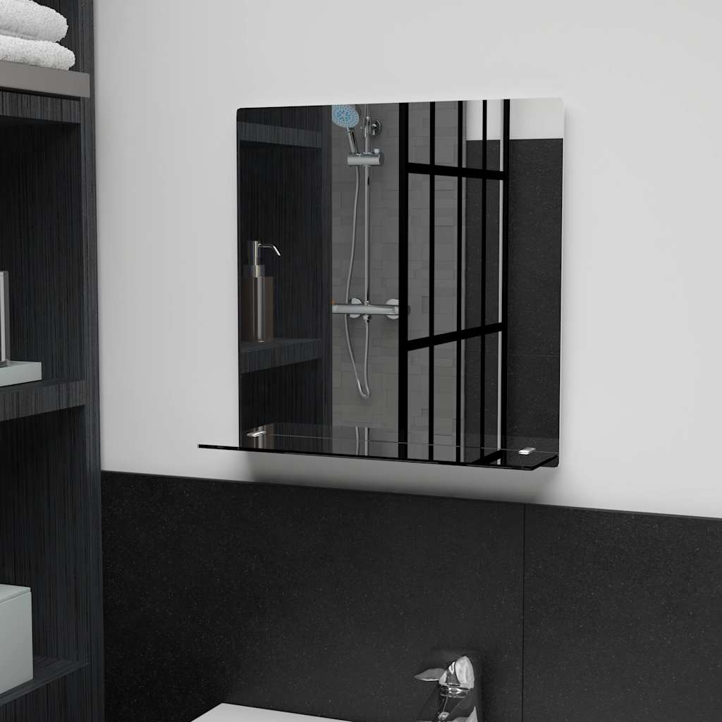 Miroir mural Vidaxl avec étagère de 40x40 cm en verre durci