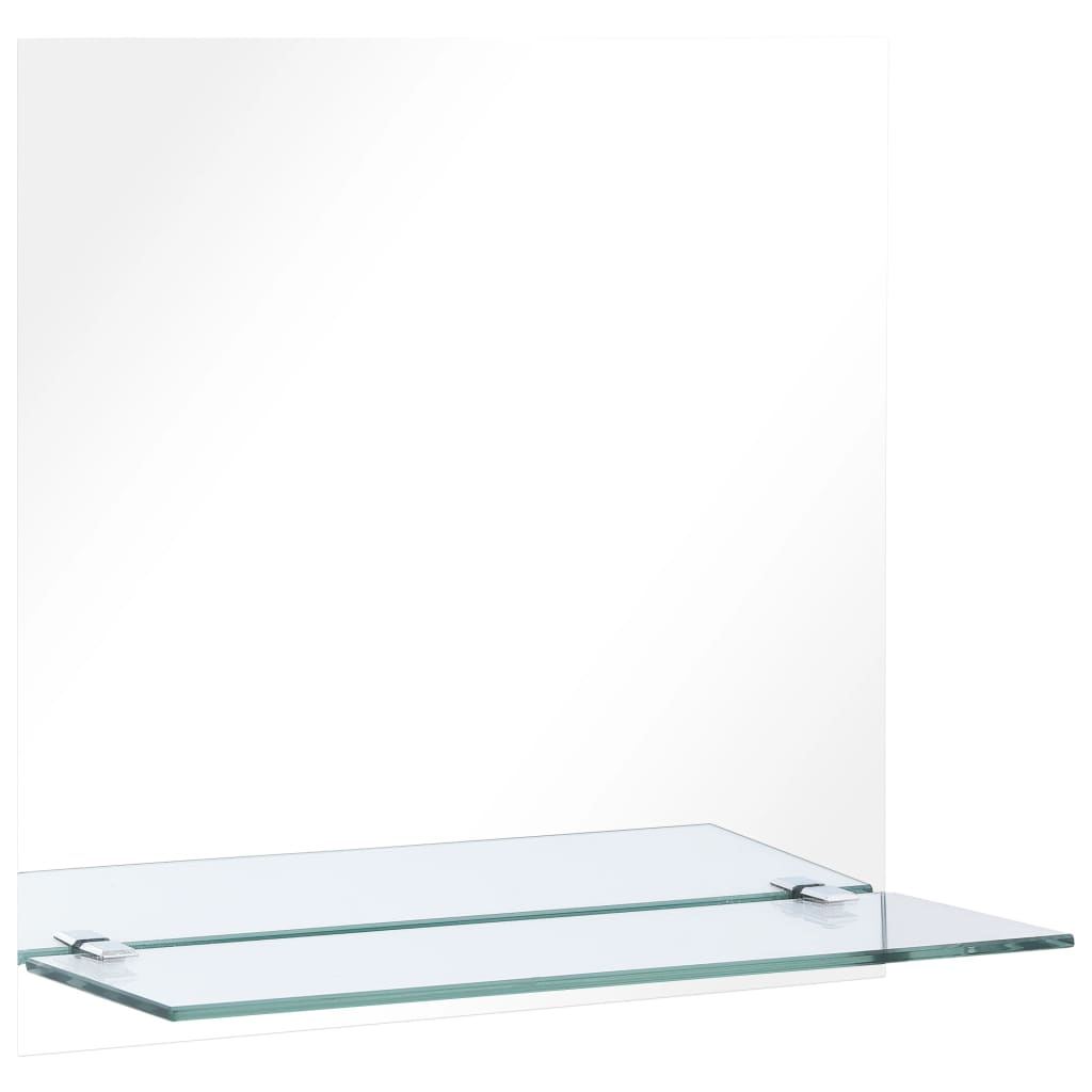 Miroir mural Vidaxl avec étagère 50x50 cm Verre durcie