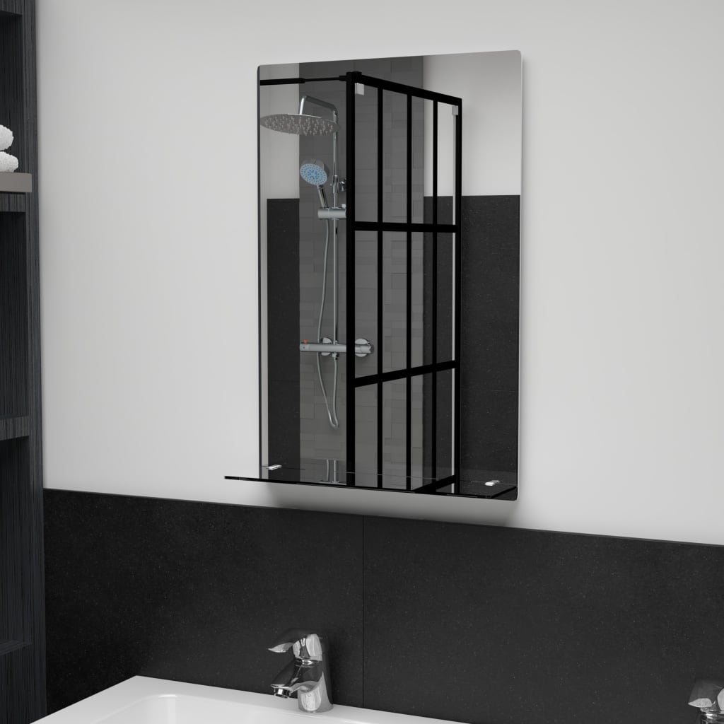 Miroir mural Vidaxl avec étagère de 40x60 cm Verre durcie