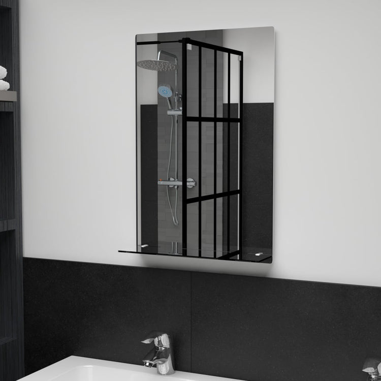 Miroir mural Vidaxl avec étagère de 40x60 cm Verre durcie