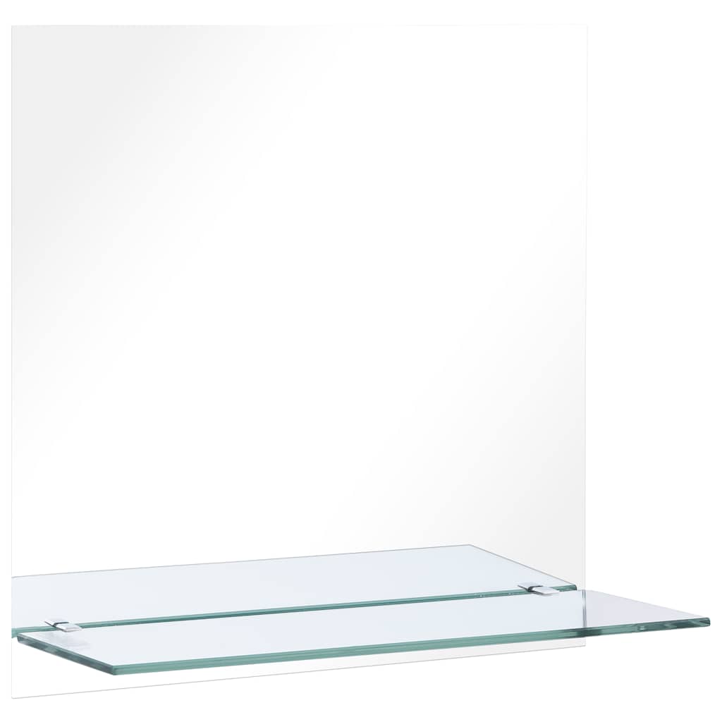 Miroir mural Vidaxl avec étagère 60x60 cm Verre durcie