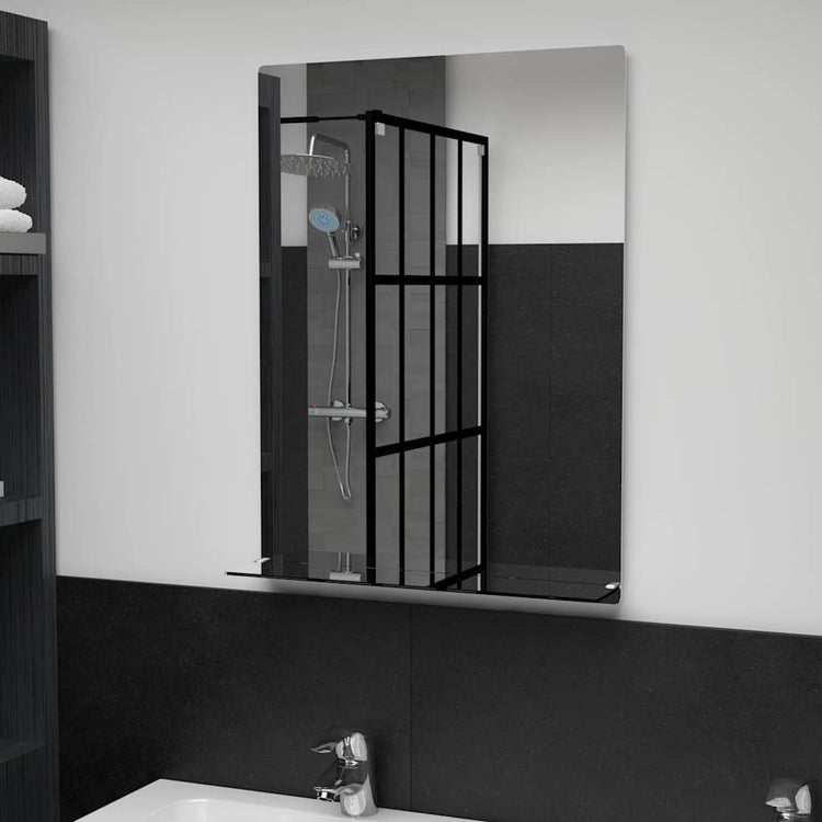 Miroir mural Vidaxl avec étagère de 50 x 70 cm Verre durcie