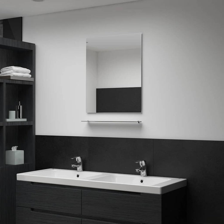 Miroir mural Vidaxl avec étagère 50x60 cm Verre durcie