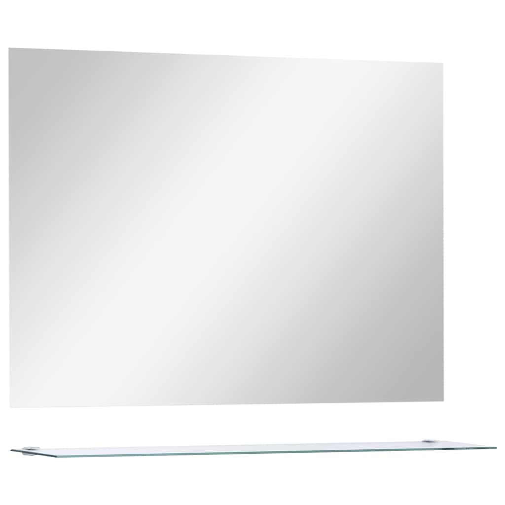 Miroir mural Vidaxl avec étagère 80x60 cm Verre durcie