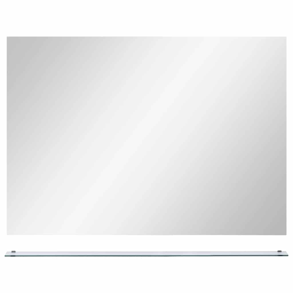 Miroir mural Vidaxl avec étagère 80x60 cm Verre durcie